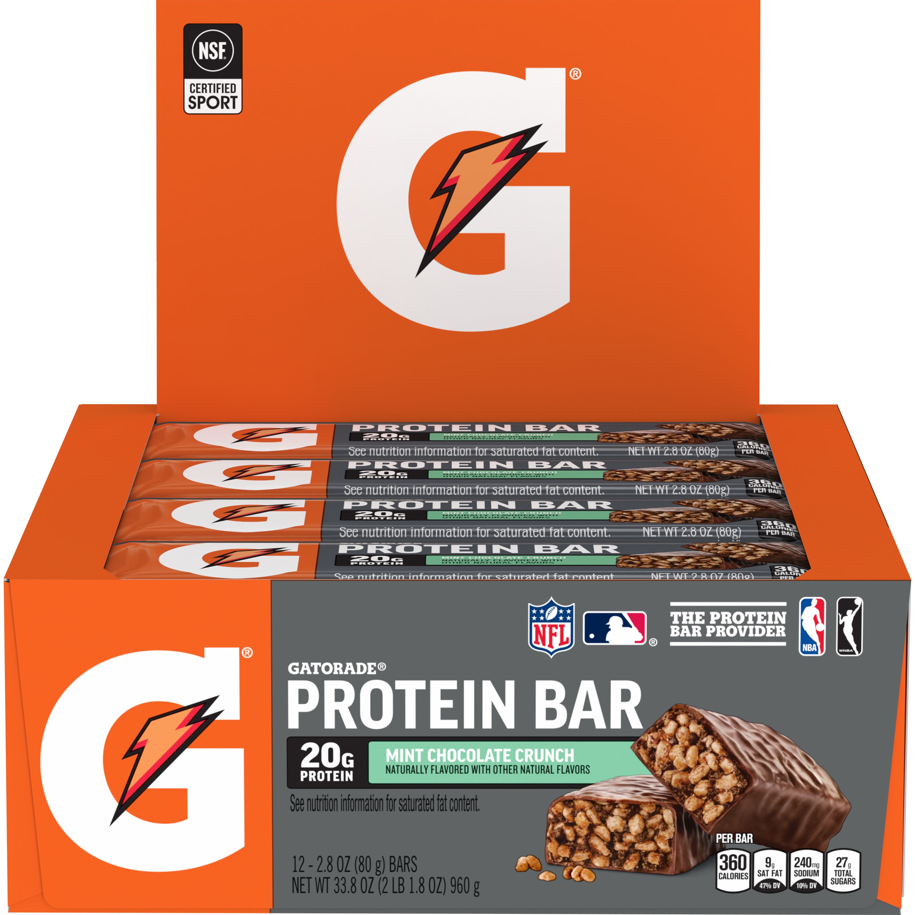 Gatorade Recovery Protein Bar Chocolate Mint 2.82oz 12ct